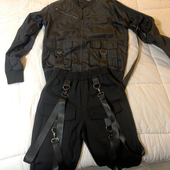 Carmar Black Harness Bomber Varsity Jacket - Picture 5 of 5